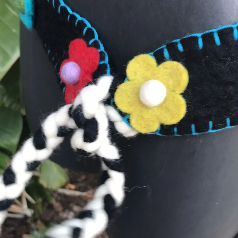 Bohemian 3D felt floral belt
